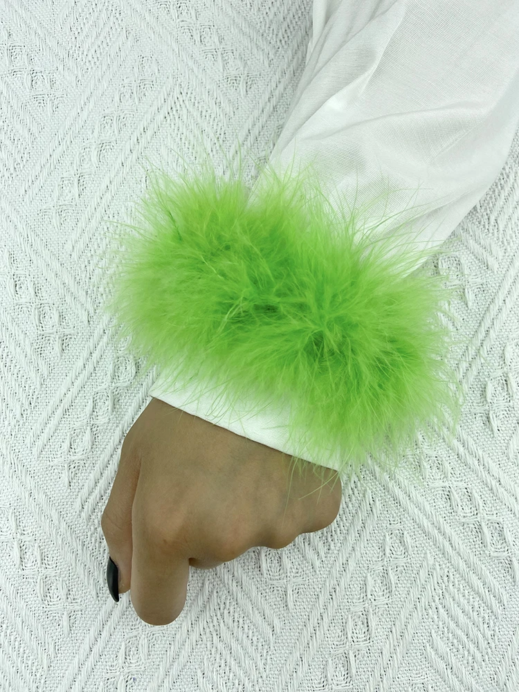 

Браслет-манжета из страусиных перьев для женщин, браслет-манжета из натуральных пушистых перьев, аксессуар для волос, браслет-слэп