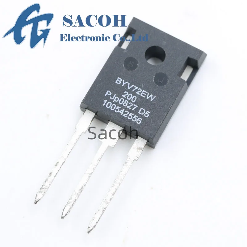 Diodo retificador ultrarrápido, novo e original, BYV72EW-200, BYV72EW200, BYV72EW TO-247, 30A, 200V, 10 PCs/Lot