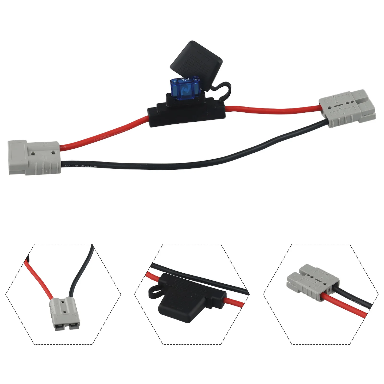 Device Connection 50AMP Power Cable 30cm Power Cable Easy To Use Heavy-duty Usage Optimal Cable Length For Anderson Style