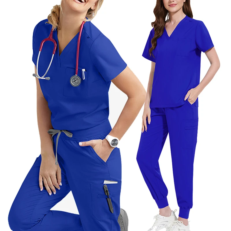 Uniforme de conception d'impression de logo personnalisé, ensembles de gIslande unisexes, vêtements de travail pour animaux de compagnie de clinique de dents, olympiques de travail de toilettage de soins infirmiers, tenue de médecin