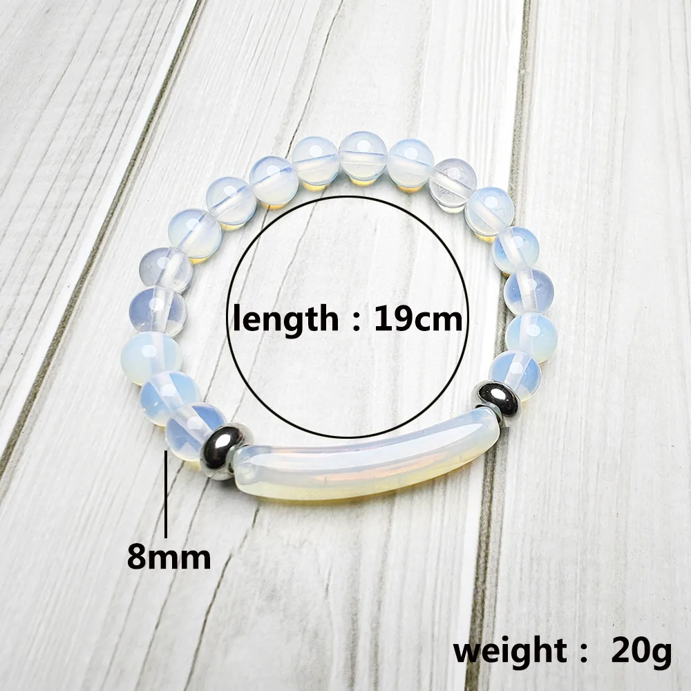 8mm Natural Stone Green Dongling Bridge Tiger Stone Powder Crystal Original Stone Bracelet Stainless Steel Accessories Hand Row