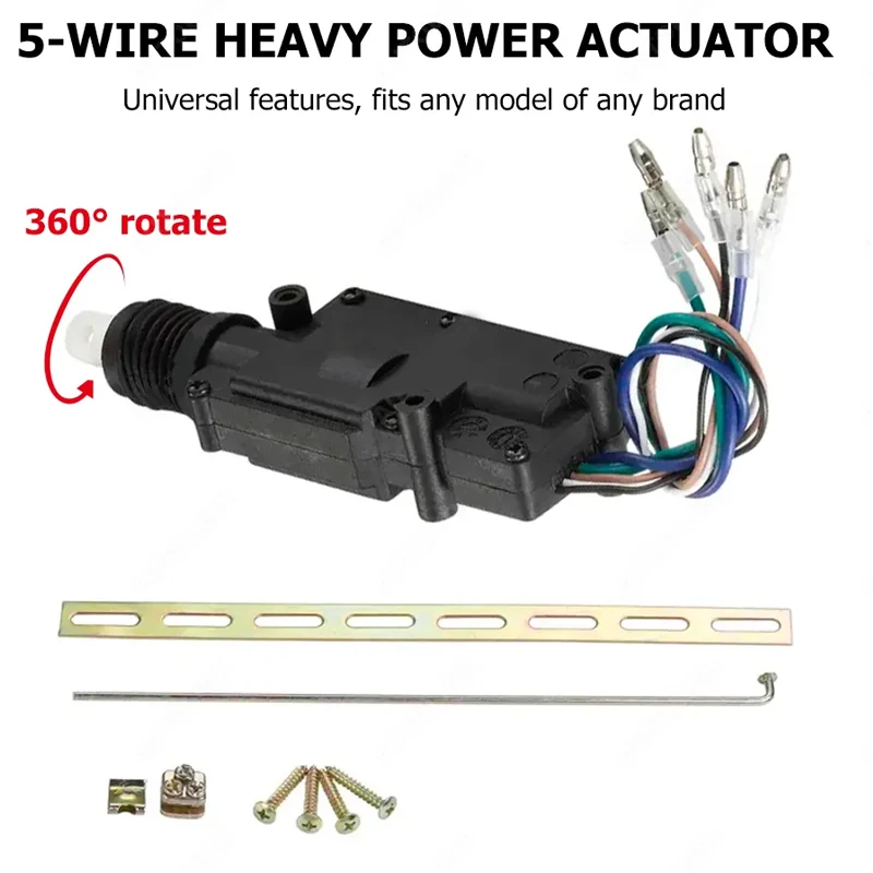 Universal Car Central Door Lock Actuator Auto Locking Motor Gun Type Alarm Security System Keyless Remote Control Trunk 2 Wire