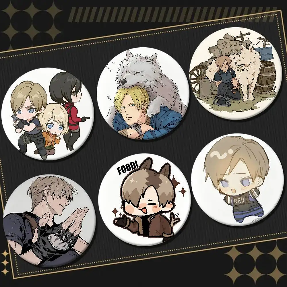 لعبة فيديو R-Residents Evil 32 44 58 مللي متر دبابيس كرتونية مستديرة دبابيس يدوية لحقيبة الظهر مجوهرات اكسسوارات شارة هدايا S