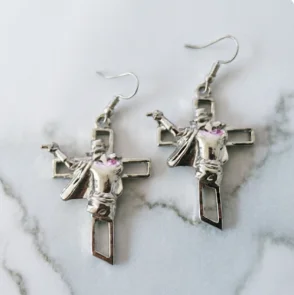 King Of Pop Michael Jackson Earring MJ Dancer Hiphop Cross Breaking Dancing Wave Moon Walk Stud Rock Ear Punk Jewelry