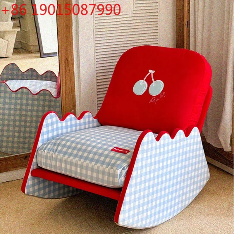 Modern Living Room Chairs Fabric Garden Relax Pink Rocking Chair Lounge Bedroom Comfy Balcony Sedie Da Soggiorno Home Furniture
