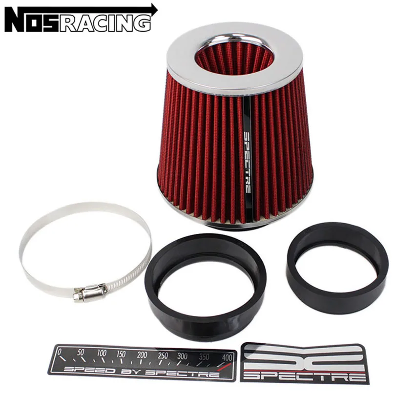 76mm 89mm 102mm Air Filter Intake Universal Racing 3inch 3.5inch 4inch High Flow Sport Power JDM Intake Airfilter With Adapter