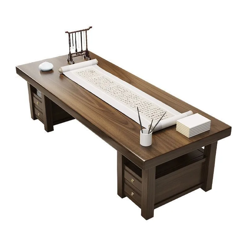 New Chinese Solid Wood Desk Calligraphy Painting Desk Office Home Study Large Board Painting Case Traditional Chinese 0
