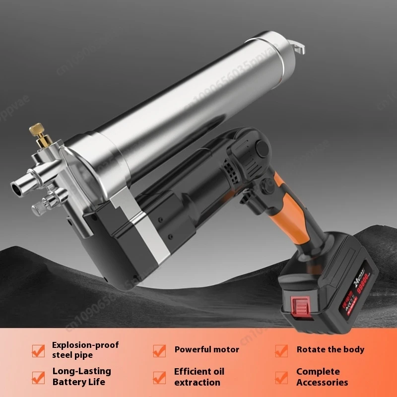 Electric Grease Gun Lithium Battery Fully Automatic High Voltage 24V Rechargeable Portable Wireless Excavator Grease Gun