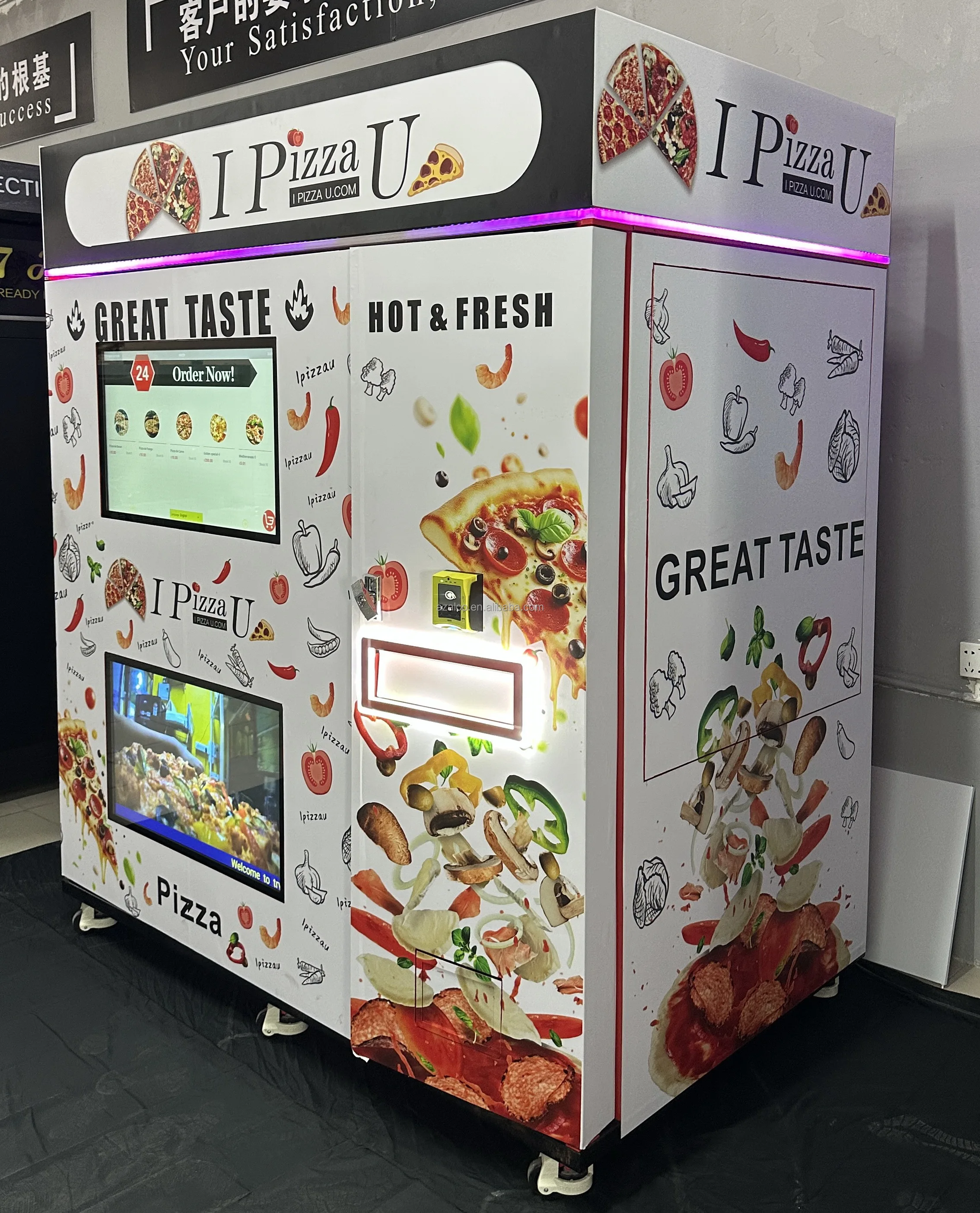 شاشة آلة بيع البيتزا الساخنة تسخين سريع تسليم سريع سعر المصنع آلة بيع المواد الغذائية لمسة ذكية أوتوماتيكية بالكامل #5