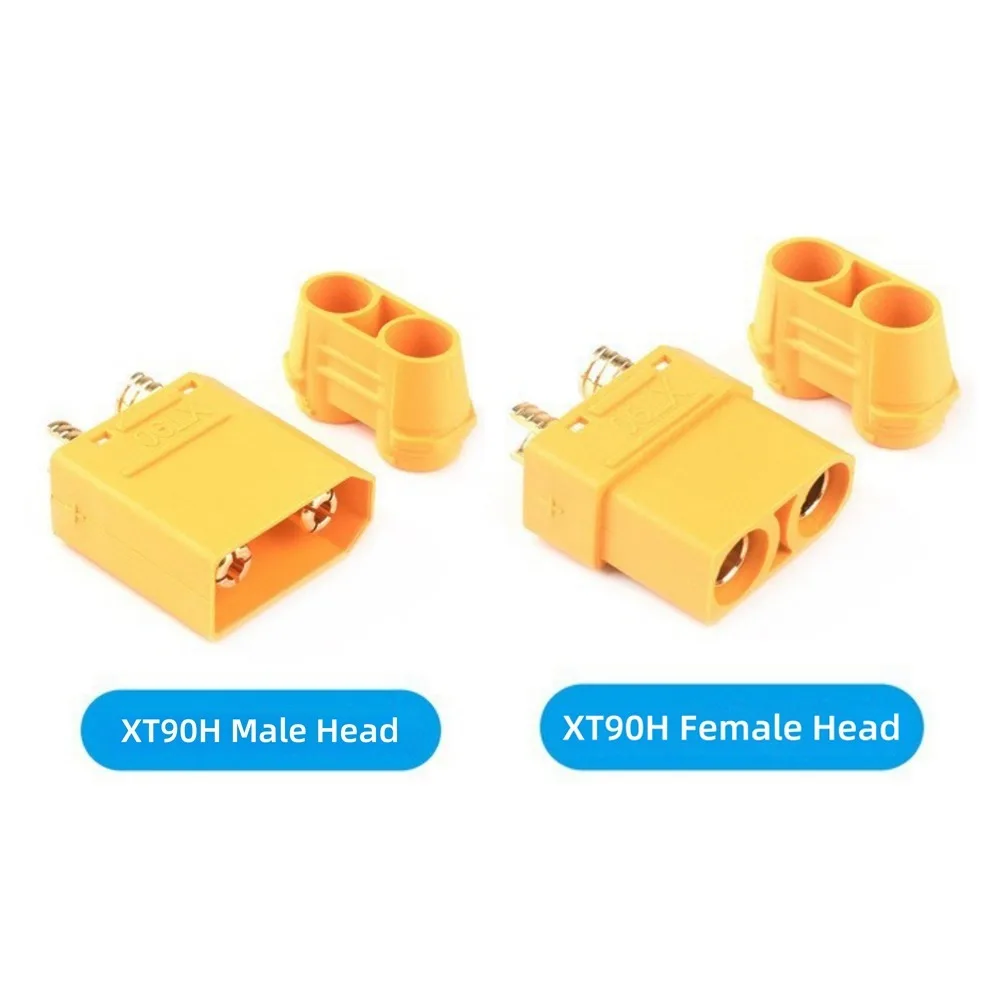 1 Pair 4.5mm Banana XT90 Connector with Protective Cover RC Drone Accessories XT90H Plug Yellow Female Adapter