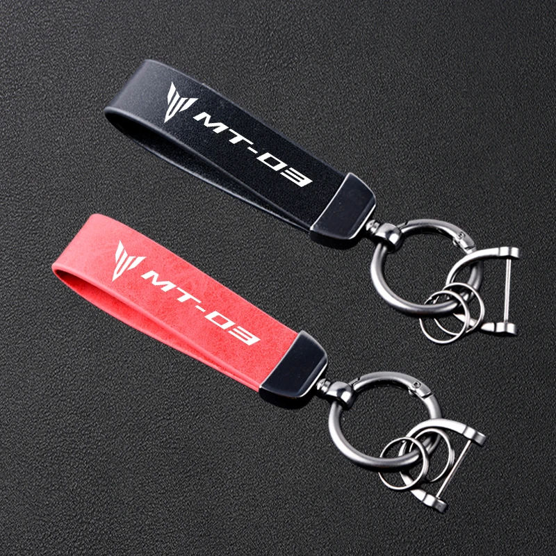 

High-Grade Motorcycle Leather Keychain Metal Keyring Accessories For YAMAHA MT-03 MT03 MT 03 2016-2023 2021 2022