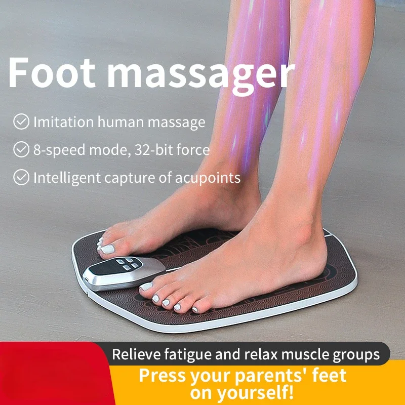 

New Smart Folding Electric EMS Foot Massager Mat Machine Electric Rechargeable Foot Physiotherapy with Remote Control
