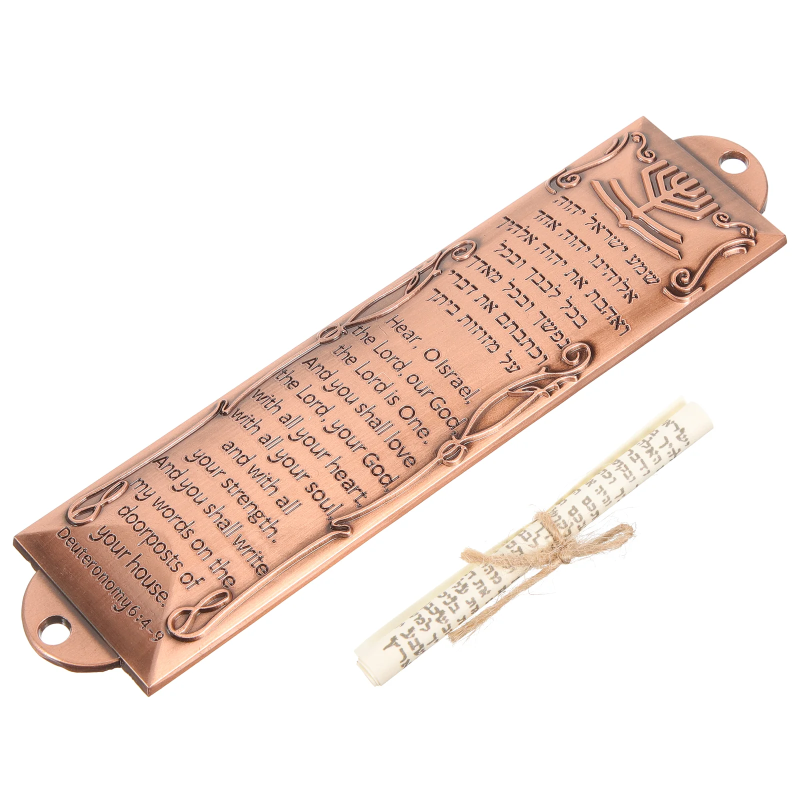 Vintage 132mm Mezuzah Holy Scroll Metal Decor Retro Home Blessing Plaque Jewish Symbols Religious Door Adornment