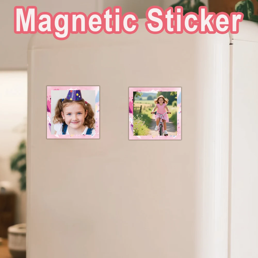 1pc With border Customizable Picture Fridge Magnet Decor Customizable Picture For Refrigerator Door Styling Accessories