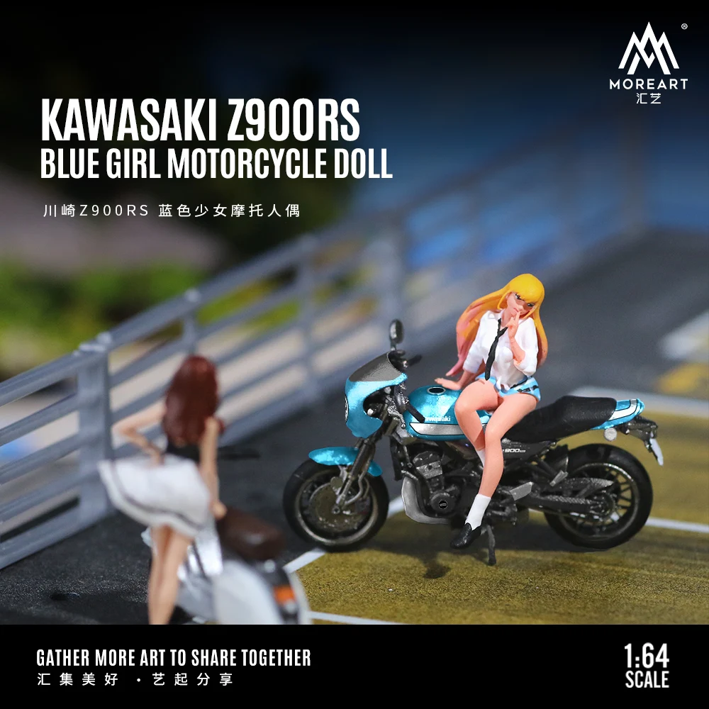 

Pre-order * TimeMicro&MoreArt 1:64 Z900RS Blue Girl Motorcycle Resin Action Figure Set - shipping in November