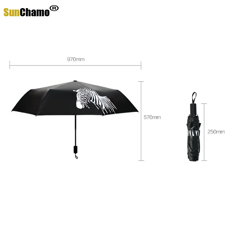 Sunny Automatic Sunshade Folding Small Black Color Changing In Water Umbrellas  Anime Umbrella