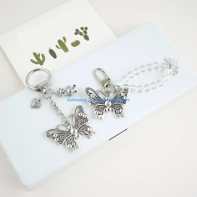 

573B Sweet Cool Hollow Butterfly Charm Keychains Women Keyring Ornament Key Holder