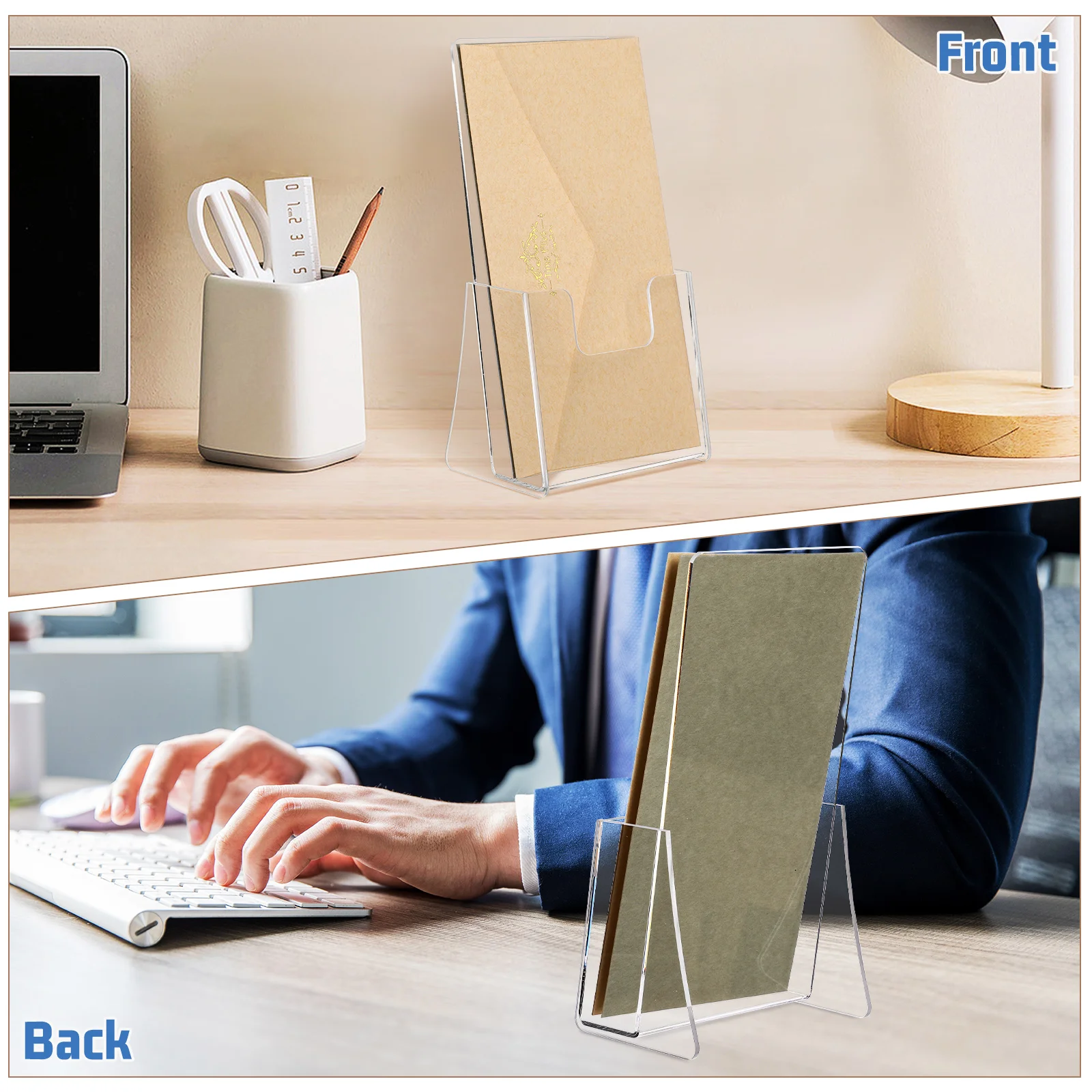 Porte-brochures en acrylique, présentoir transparent pour magasin, bureau, publicité, organisateur de documents, support de stockage de littérature