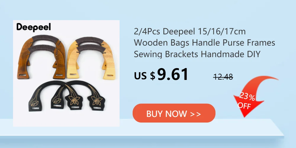 1/2Pc Round D-shaped Wooden Bag Handle Metal Ring Handbag Handles Replacement DIY Purse Luggage Handcrafted Accessories for Bags