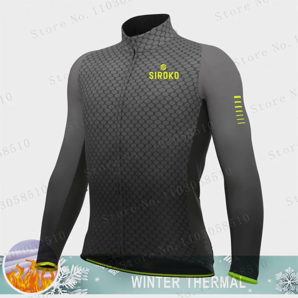 siroko Cycling Jersey Long Sleeve Men Winter Fleece Cycling Clothing Road Bike Jacket Bicycle Shirt MTB Ciclismo Outdoor Uniform