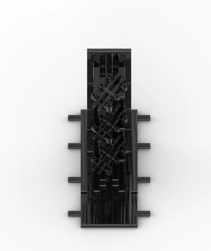 MOC DIY Rennwagen-Ständer Ausstellungsständer Bausteine Zusammengebautes Modell Ornamente Spielzeugbaustein Kompatibel mit Grundplatte 3385 65634 – Detail 5
