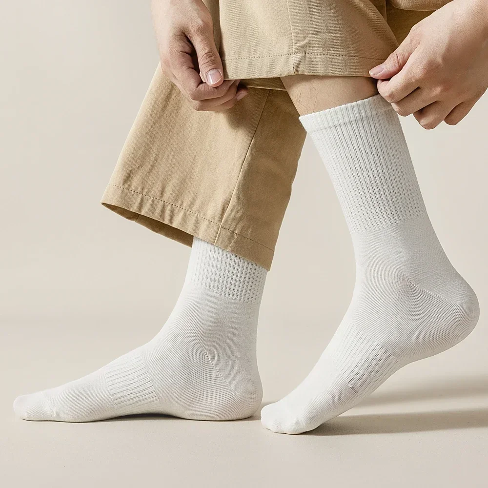 5 Pairs Summer Autumn Men Crew Socks Anti-slip High Quality Cotton Socks Man Non-slip Sports Athletic Socks