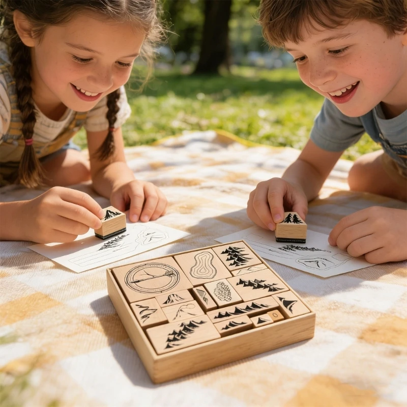 16 Stuks Kaart Maken Stempel Set Houten Rubber Stempel voor Kaart Maken Reizen Journaling Kaart Maken Scrapbooking Decoratie