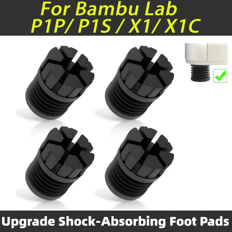 

﻿ 4/8PCS Anti Vibration Feet for Bambu Lab P1/X1 Series,Upgrade Silicone Rubber Anti Vibration Feet for P1P/P1S/X1C/X1 3D Print