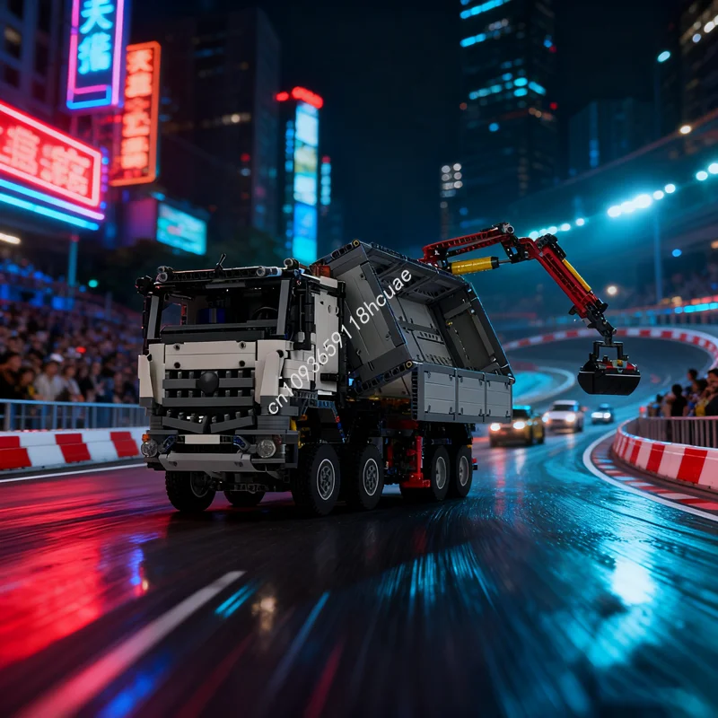 3132 個 MOC リアクレーン技術エキスパートビルダーモデルビルディングブロッククリスマスギフト建設アイデアレンガのおもちゃ子供の誕生日