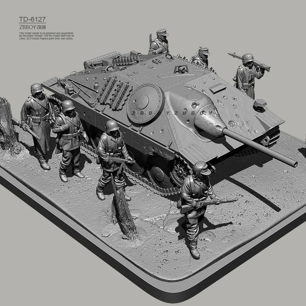 

1/72 1/48 1/35 Resin Soldier model kits figure colorless and self-assembled （3D Printing ） TD-6127/3D full set