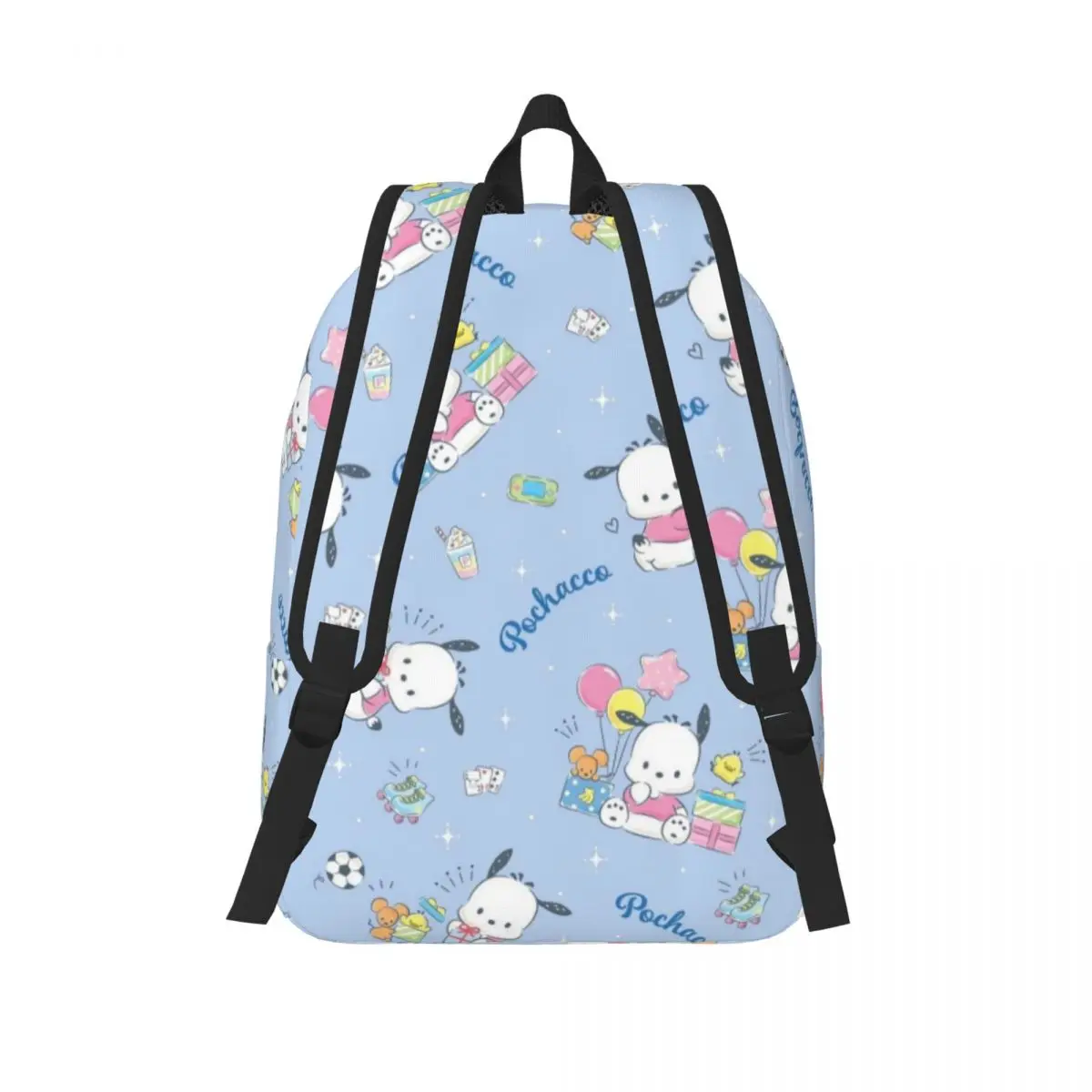 Mochila escolar casual leve impressa Pochacco para escola, ao ar livre, compras, escritório 15 pol. 17 pol.