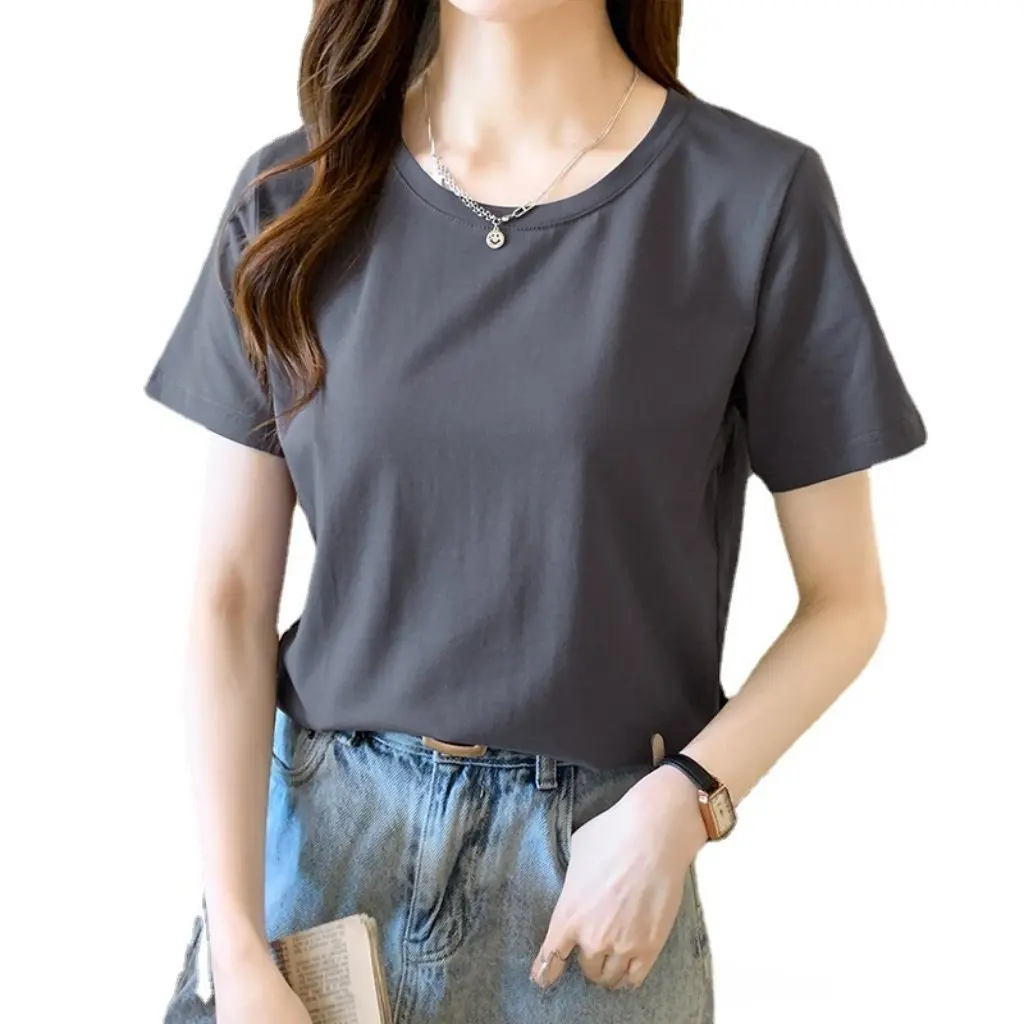 

Women's Loose Large Size Cotton T-Shirt Summer Wholesale Supply Short Sleeve Bottoming Shirt Comfortable Casual Top
