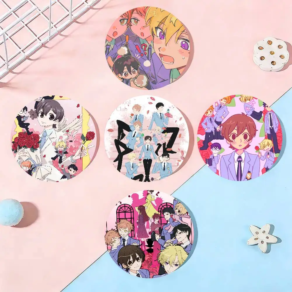 Anime Ouran Host Club Badge Tinplate Meme Round Brooch For Hat Bag Creative Lapel Jewelry Accessories Gifts