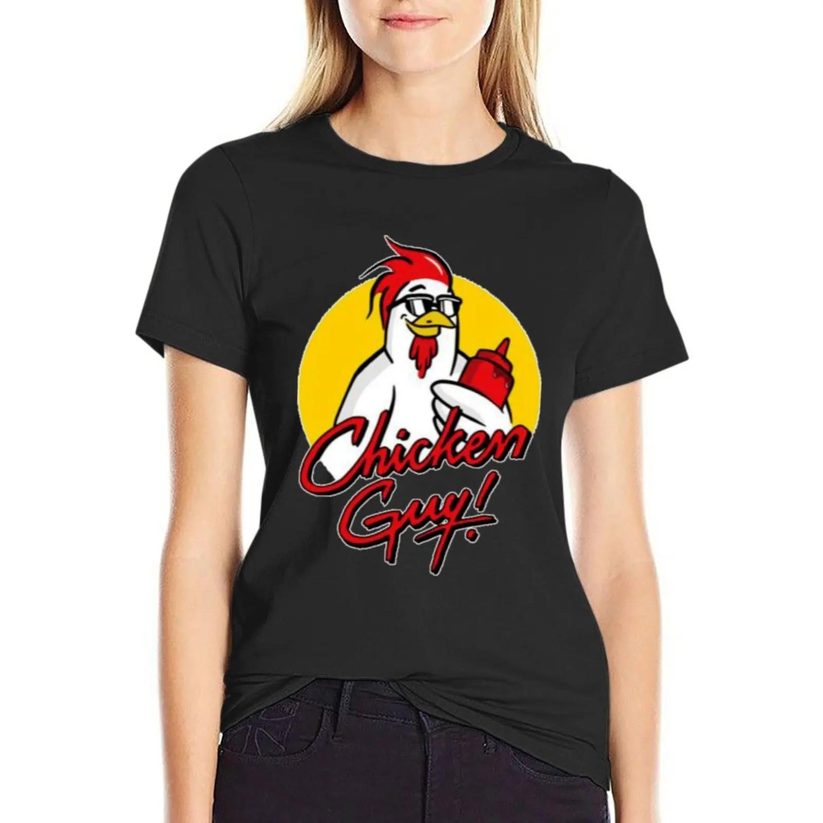 Guy Fieri Chickenchicken guy t. T-shirt funny plus size tops workout shirts for Women loose fit