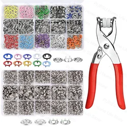 9.5mm Metal Hollow Five-Claw Snap Button For Installing Clothes Bag Sewing And DIY Craft Hand Pliers Tool