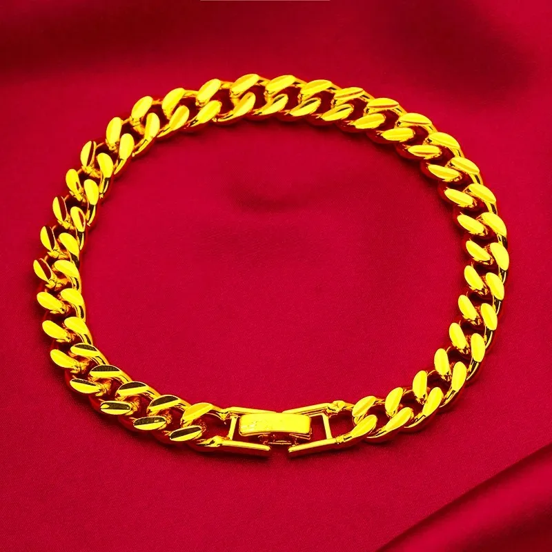 Elnar Jewelry AU999 Watch Buckle Bracelet Women's 24K Gold - Shiny watch buckle, non-deformable chain, value-preserving,top jewe
