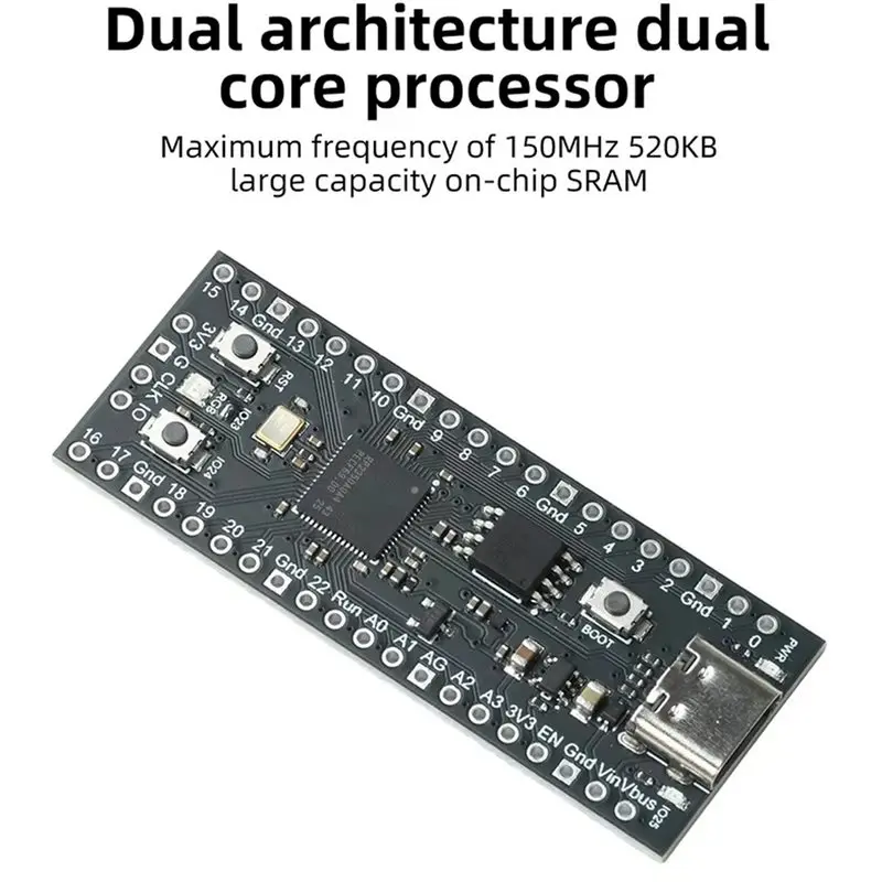RP2350A Development Board With Dual Core Processor 16MB QSPI Flash Programmable IO For Raspberry Pi Pico 2