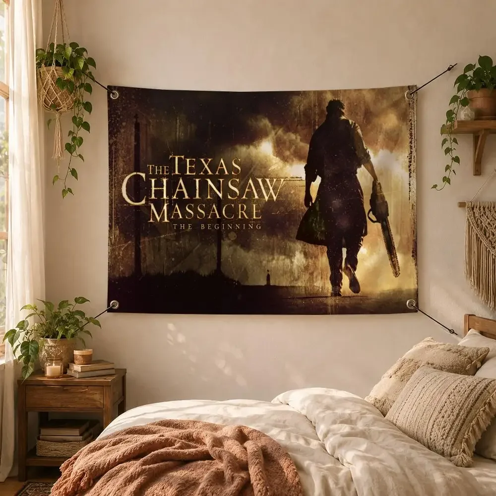 Movie Horror Texas Chainsaw Massacre Flags Decorative Flag Banner for Outdoor Garden Yard Camping Party Home Wall Hanging Decor