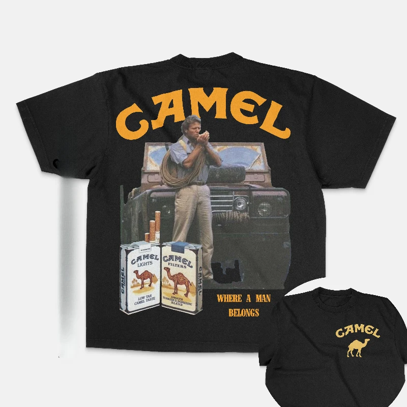 

2025 Summer Men Women Camel T-Shirt Vintage Cotton Tees Kids Retro Car Graphic Short Sleeve Clothing Daily Casual Streetwear