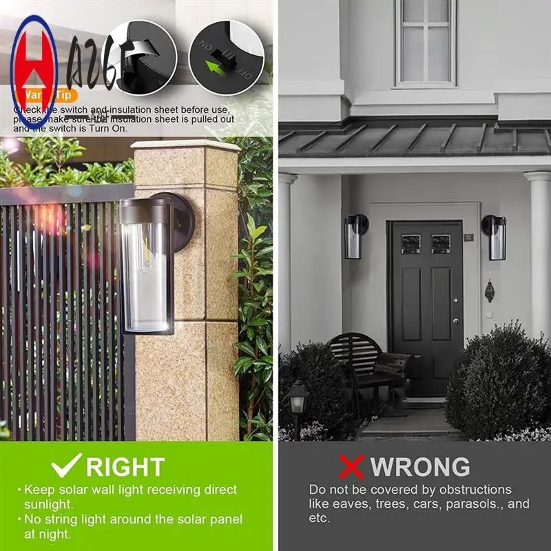 

A26F-4PCS LED Solar Wall Mount Light Outdoor Solar Powered Auto On/Off Waterproof Garden Decoration Post Porch Lights