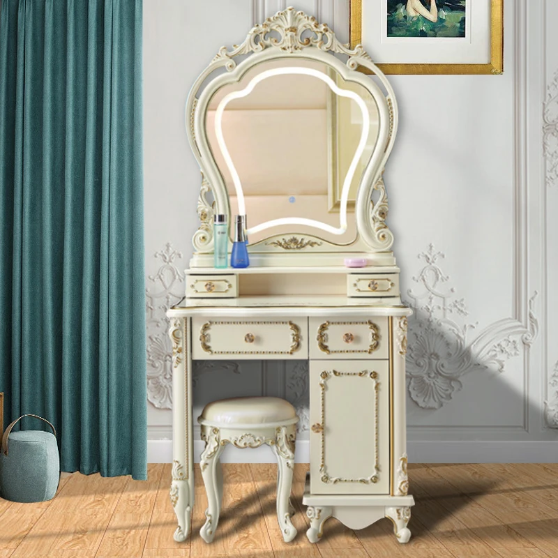 Wooden Beauty Vanity Table Room Decor Aesthetic Cheap Nordic Vintage Dressing Table Professional Penteadeira Salon Furniture