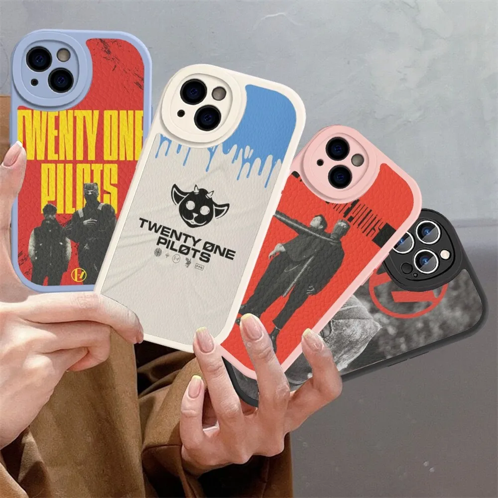 T-Twenty O-One P-Pilots Phone Case Hard Leather For iPhone 16 15 14 13 12 Mini 11 14 Pro Max Xs X Xr 7 8 Plus Fundas