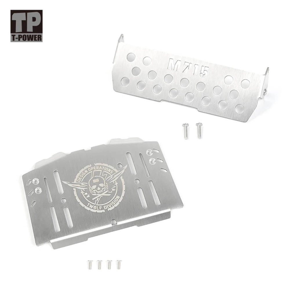 TPOWER TWOLF 1/8 M715 Escalada Modificação de Carro Peças de Atualização Placa de Guarda Armadura de Metal Acessórios de Armadura de Chassi