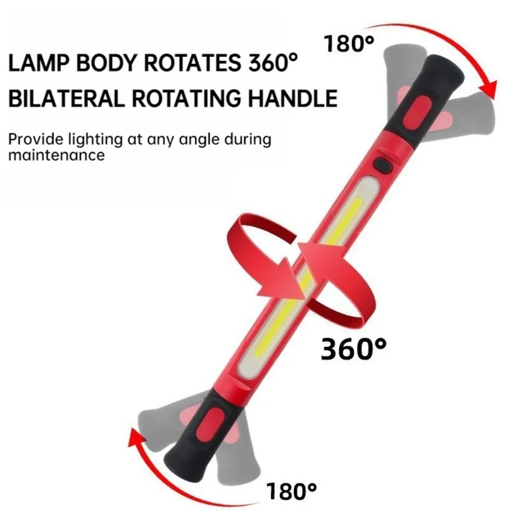 Magnetic Work Light Rechargeable Power Bank torch 3 Modes COB Work Lamp Bar With Hook For Car Repair Outdoor camping Emergency