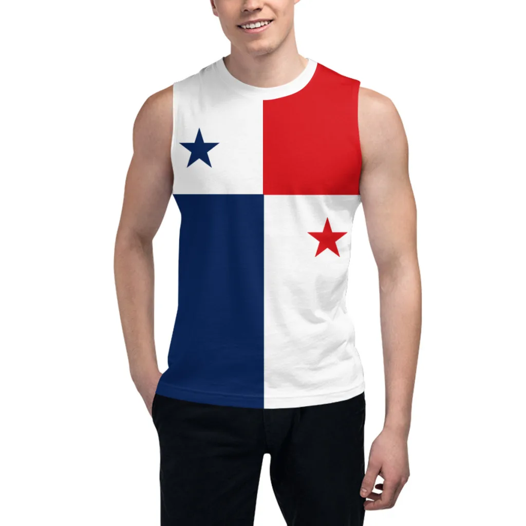 

Футболка без рукавов с панамским флагом, 3D мужская футболка для мальчиков, спортивные майки, майки для фитнеса, баскетбольный тренировочный жилет