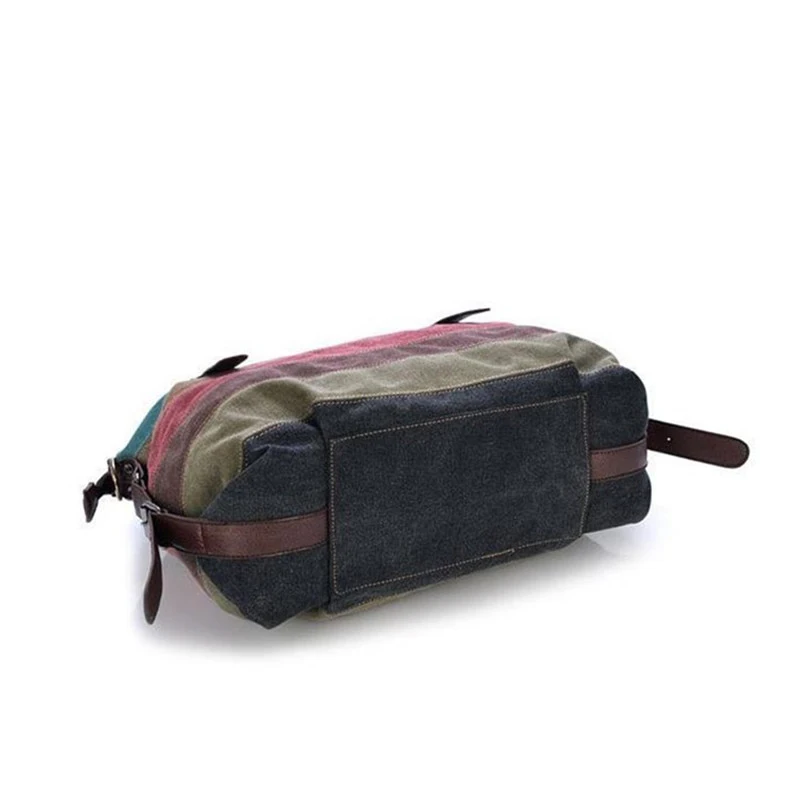 Canvas-Tragetaschen, gestreifte Damenhandtasche, Patchwork-Regenbogen-Umhängetasche, modische weibliche lässige Umhängetasche – Detail 18