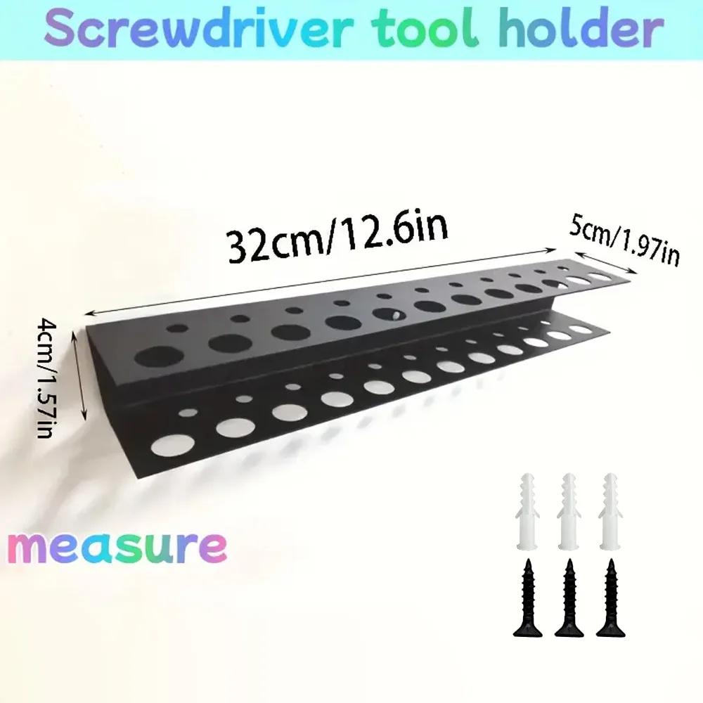 23-hole Wall-mounted Hardware Tool Storage Rack Workshop Hand Tool Organizers Screwdriver Rack Tool Rack Pliers Holder Tool