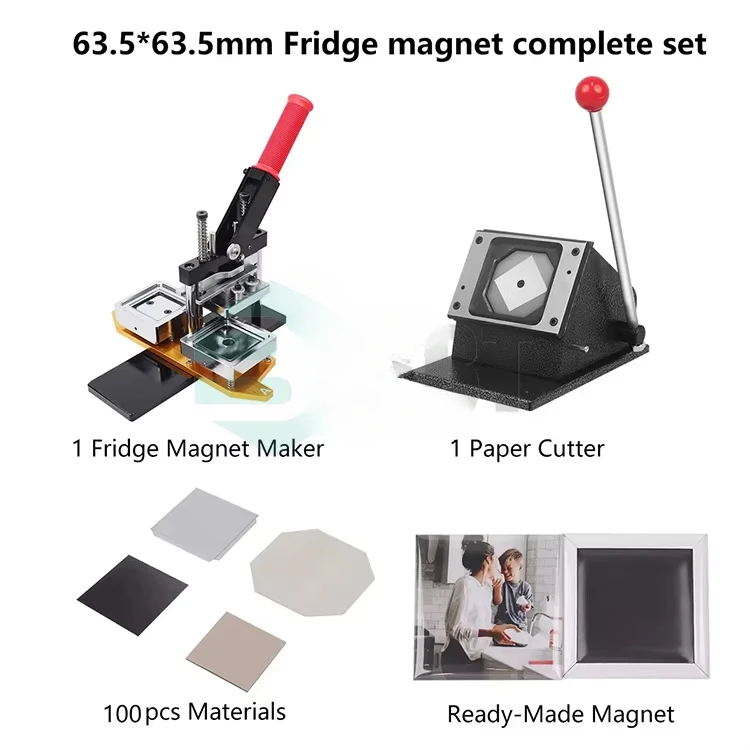 63.5Mm Square Fridge Magnet Making Machine Diy Photo Button Maker Fridge Magnet Making Machine Kit