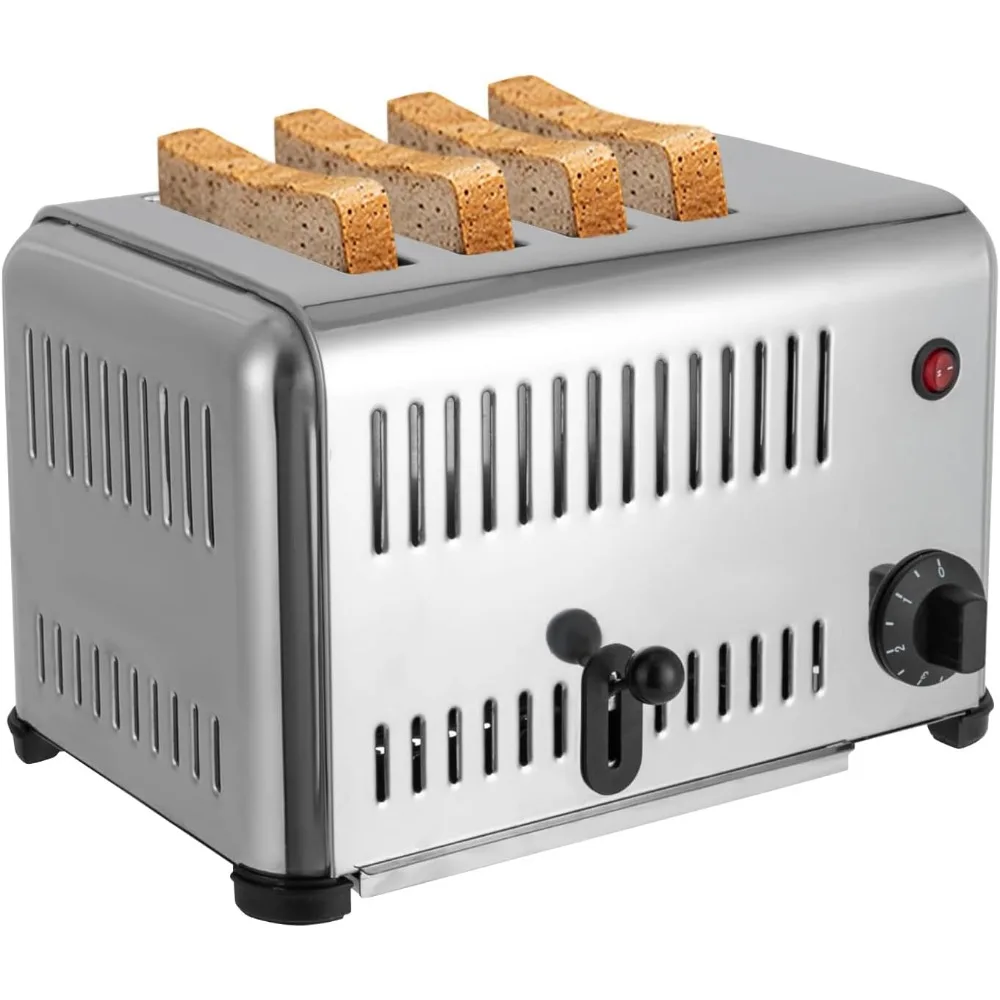 Bread Baking Machine, 4-Slice Pop-up Stainless Steel Baking Machine, Bread Baking Machine Machine with Timing Function