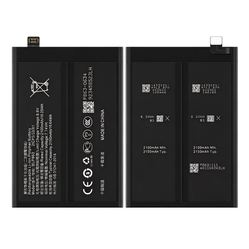 BLP863 High Capacity Replacement Battery for OPPO Reno 6 5G PEQM00 CPH2251 Mobile Phone, Grade A Cell with Repair Tools